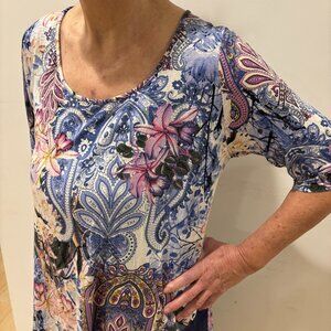 🌈Sale!🌈 Cupio scoop neck, short-sleeved, multi-layered lagenlook tunic top, XL